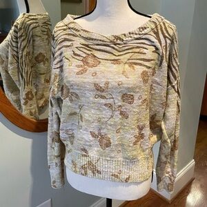 Pilcro Sweater Womens Size Small Anthropologie Tan Gold Brown